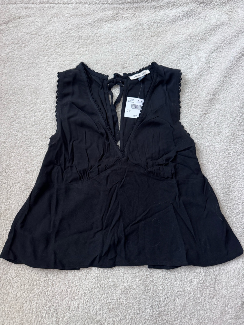 American Eagle Outfitters Black Strapless V-Neck Dress